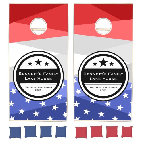 Red White and Blue Color Stacks Cornhole Cornhole Set