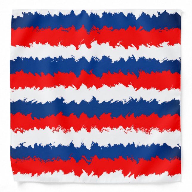 Red, White and Blue Cool Stripe Bandana (Front)