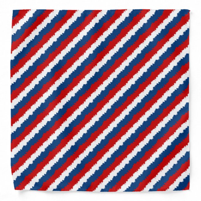 Red, White and Blue Cool Stripe Bandana (Front)
