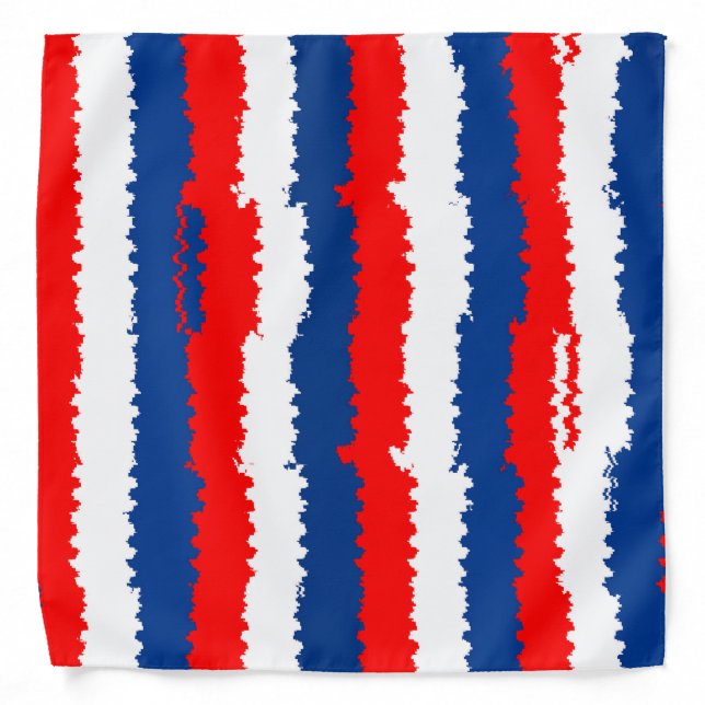 Red, White and Blue Cool Stripe Bandana (Front)