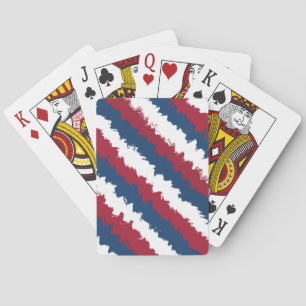 Red, White and Blue Cool Stripes Poker Cards