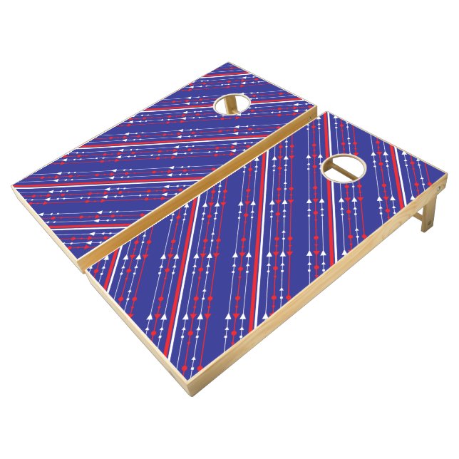 Red White and Blue Cornhole Set (Angled)