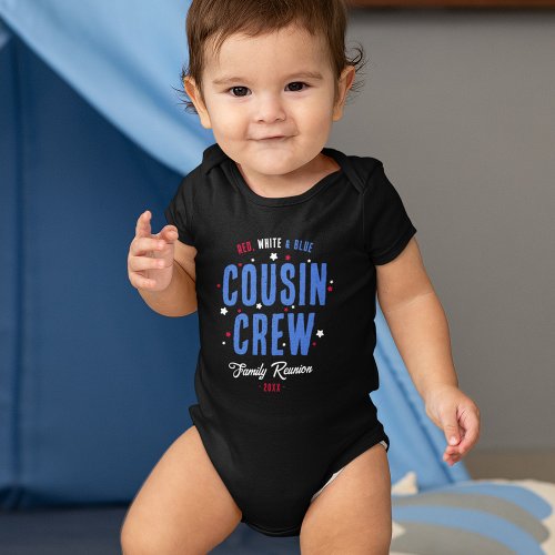 Red White and Blue Cousin Crew 4th of July Baby Bodysuit