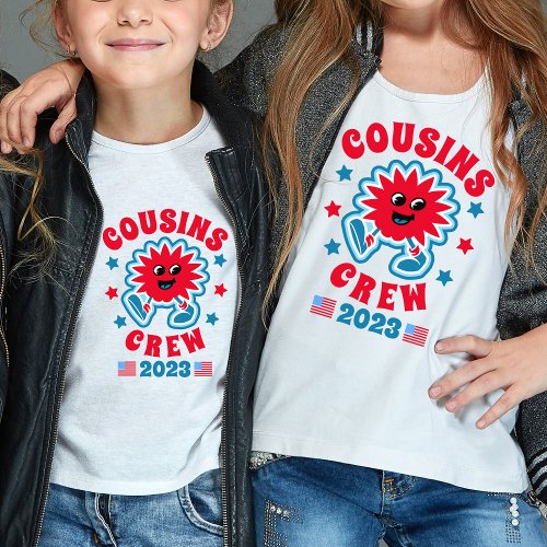 Red White and Blue Cousins Crew 4th of July T_Shirt
