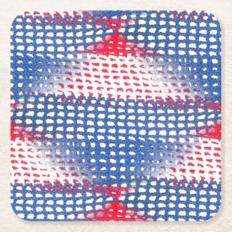 Red White and Blue Crocheted Look Drink Coasters