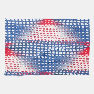 Red White and Blue Crocheted Look Kitchen Towel