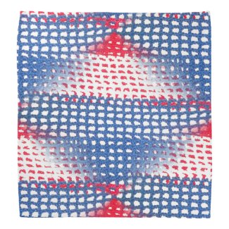 Red White and Blue Crocheted Look on Bandana