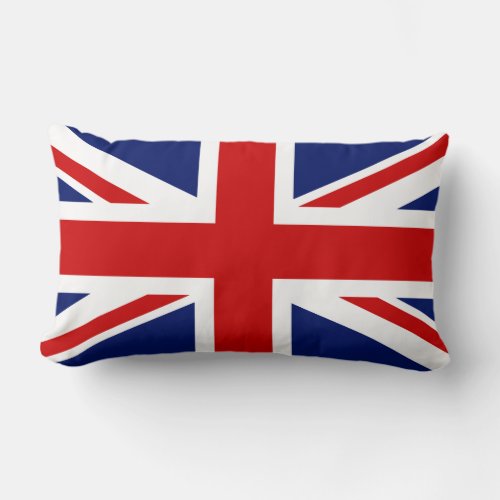Red White and Blue Cross Flag of United Kingdom Lumbar Pillow