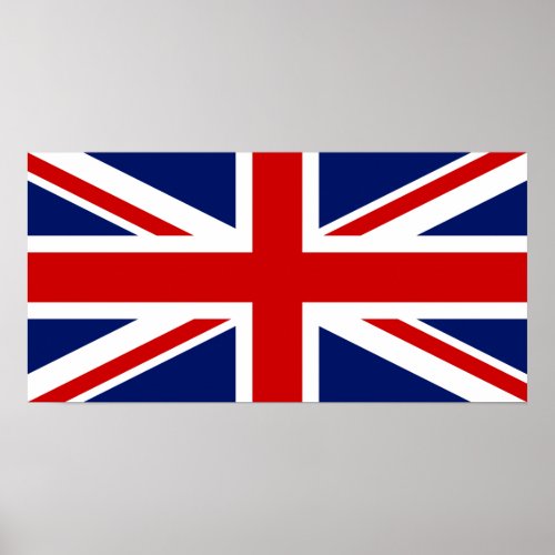 Red White and Blue Cross Flag of United Kingdom Poster