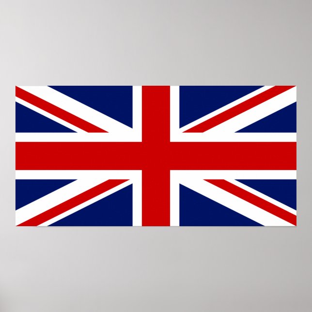 Red White and Blue Cross Flag of United Kingdom Poster (Front)