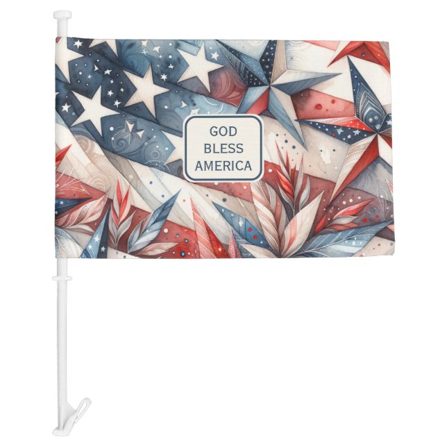 Red White and Blue Custom Car Flag (Front)