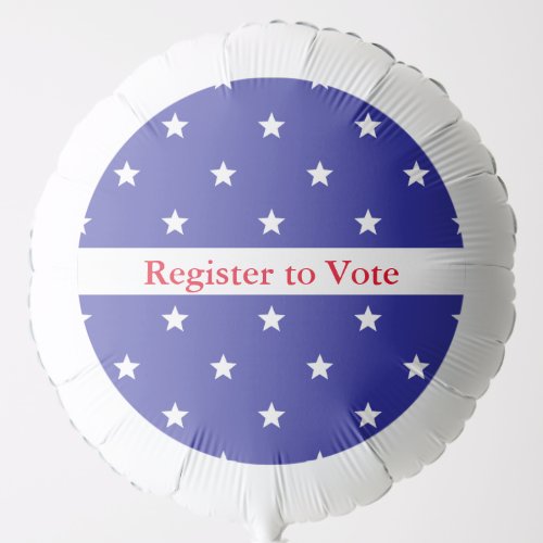 Red White and Blue Custom Text or Register to Vote Balloon