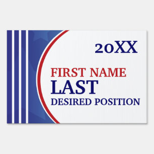 Red White and Blue Customizable Campaign Yard Sign