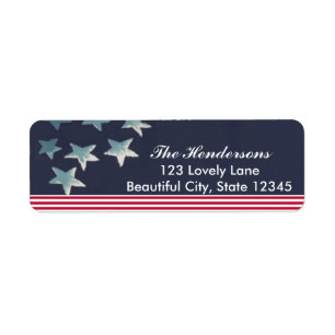 Red White and Blue Customized Return Address Label
