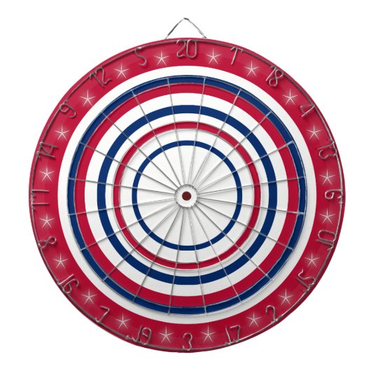 red white and blue dartboard