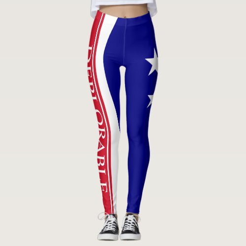 Red White and Blue Deplorable Leggings