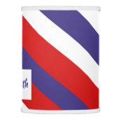 Red White and Blue Diagonal Stripe Monogram Lamp Shade (Right)