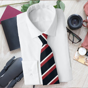 Red White and Blue Diagonal Striped Southgate Neck Tie