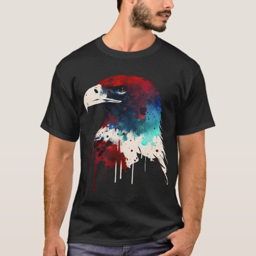 Red White and Blue Eagle Patriotic T_Shirt