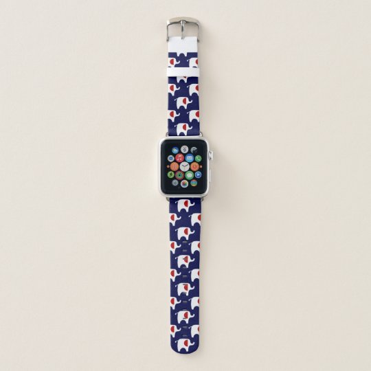 Red White and Blue Elephants Pattern Apple Watch Band | Zazzle.com