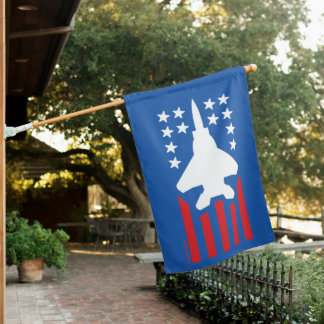 Red White and Blue F-15 Eagle Stars and Stripes House Flag