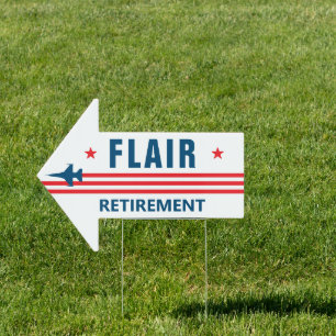 Red White and Blue F-16 Pilot  Military Retirement Sign