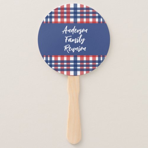 Red White and Blue Family Reunion  Hand Fan