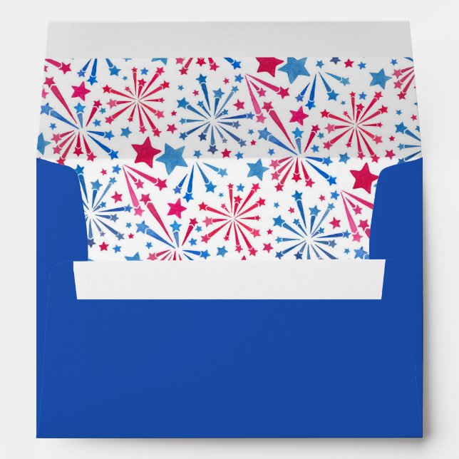 Red White and Blue Fireworks | 4th of July Envelope (Back (Bottom))