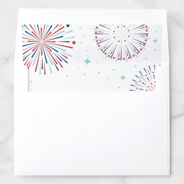 Red, White and Blue Fireworks Envelope Liner (In Envelope)