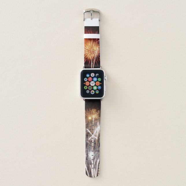Red, White and Blue Fireworks I Patriotic Apple Watch Band (Front)