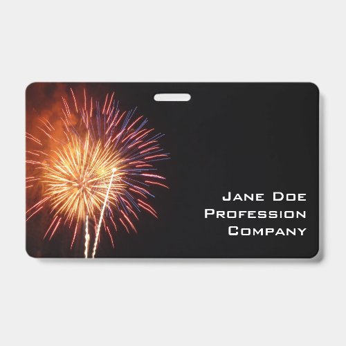 Red, White and Blue Fireworks I Patriotic Badge