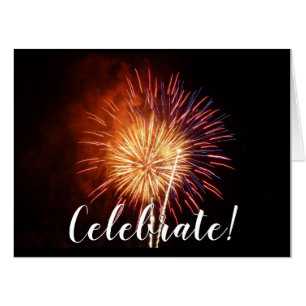 Red, White and Blue Fireworks I Patriotic Card
