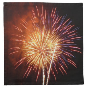 Red, White and Blue Fireworks I Patriotic Cloth Napkin