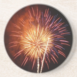 Red, White and Blue Fireworks I Patriotic Coaster