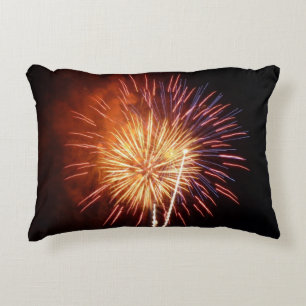 Red, White and Blue Fireworks I Patriotic Decorative Pillow
