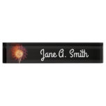 Red, White and Blue Fireworks I Patriotic Desk Name Plate