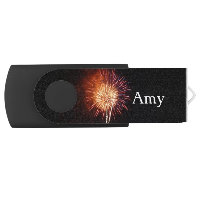 Red, White and Blue Fireworks I Patriotic Flash Drive (Front)