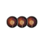 Red, White and Blue Fireworks I Patriotic Golf Ball Marker