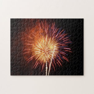 Red, White and Blue Fireworks I Patriotic Jigsaw Puzzle