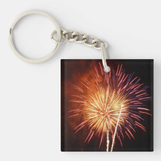 Red, White and Blue Fireworks I Patriotic Keychain