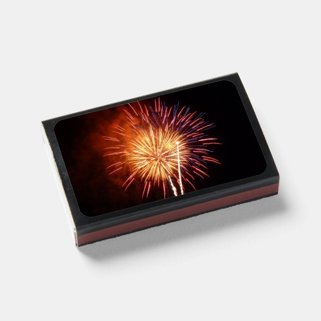 Red, White and Blue Fireworks I Patriotic Matchboxes (Front Closed)