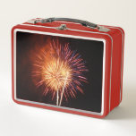 Red, White and Blue Fireworks I Patriotic Metal Lunch Box