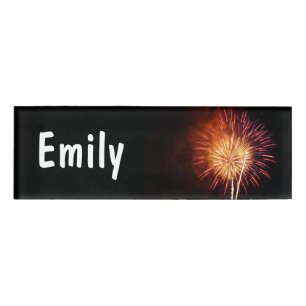 Red, White and Blue Fireworks I Patriotic Name Tag