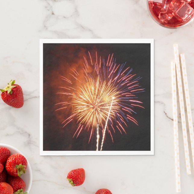 Red, White and Blue Fireworks I Patriotic Napkins (Insitu)