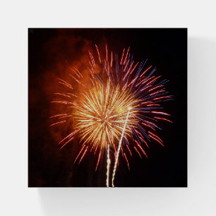 Red, White and Blue Fireworks I Patriotic Paperweight