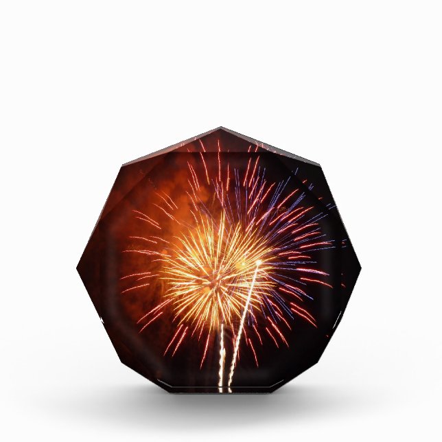 Red, White and Blue Fireworks I Patriotic Photo Block (Front)