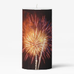 Red, White and Blue Fireworks I Patriotic Pillar Candle