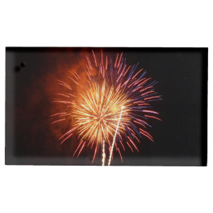 Red, White and Blue Fireworks I Patriotic Place Card Holder