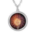 Red, White and Blue Fireworks I Patriotic Silver Plated Necklace