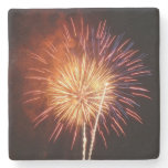 Red, White and Blue Fireworks I Patriotic Stone Coaster